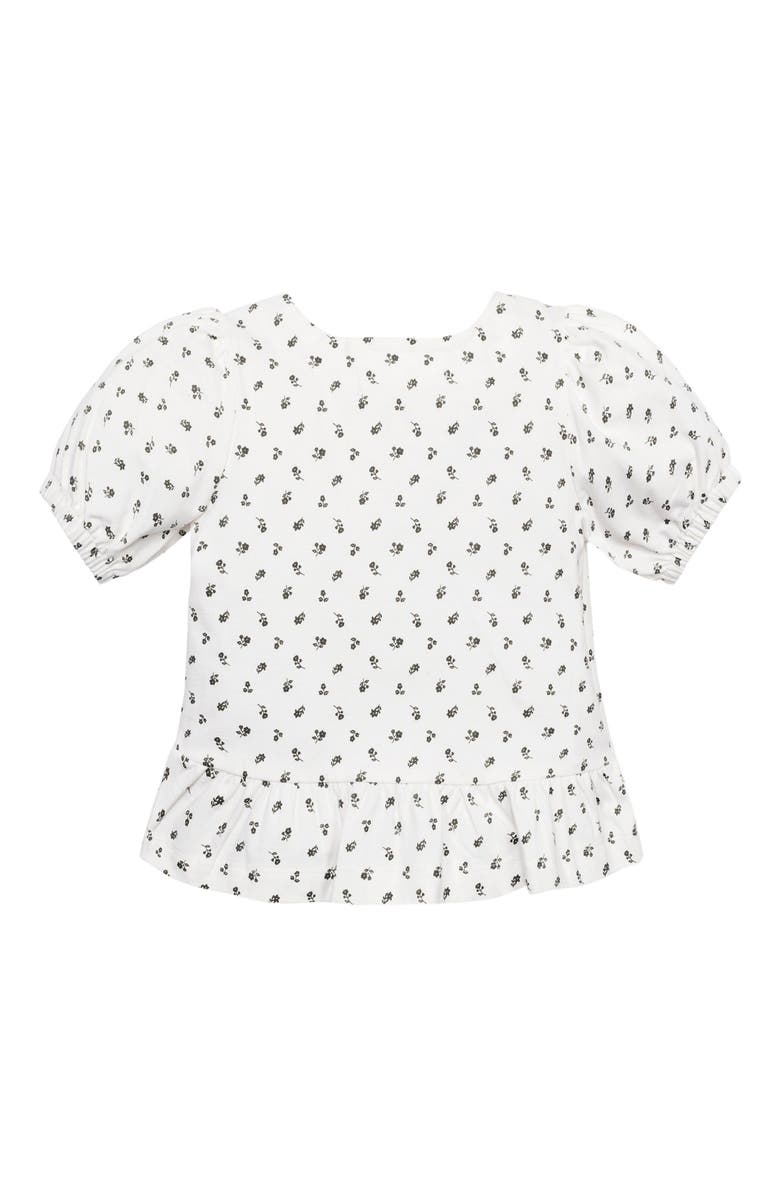 Hope & Henry Baby Girls' Organic Knit Peplum Top, Infant, Alternate, color, Provence Ditsy Floral