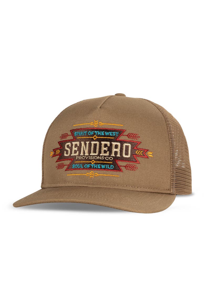 Southwest Trucker Hat, Main, color, BROWN