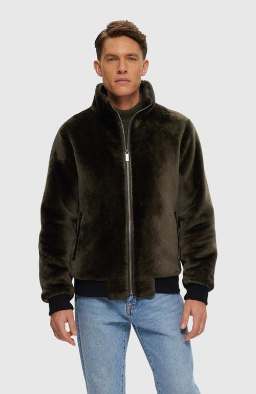 Gorski Select Shearling Lamb Bomber Jacket In Black