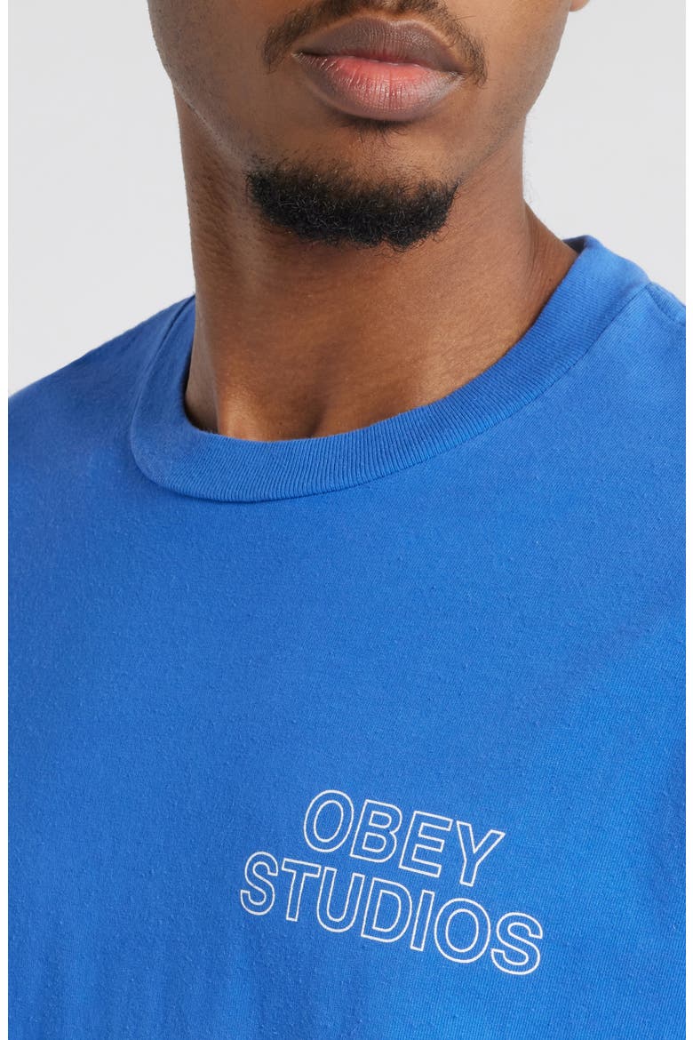 Outline Logo Graphic T-Shirt, Alternate, color, PIGMENT ELECTRIC INDIGO