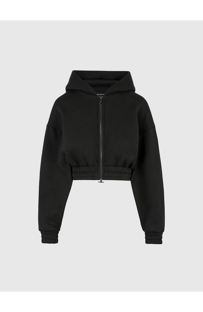 Manière De Voir Josiane Relaxed Zip Through Hoodie, Alternate, color, Black
