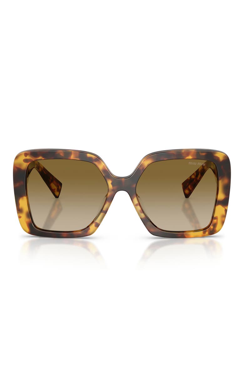56mm Gradient Irregular Sunglasses, Main, color, HONEY HAVANA / BROWN GRADIENT