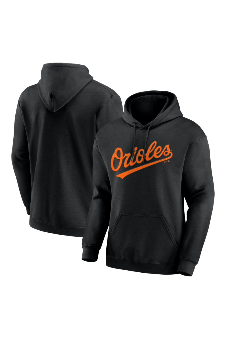 Men's Logo Athletic Black Baltimore Orioles Wordmark Hoodie, Main, color, Black