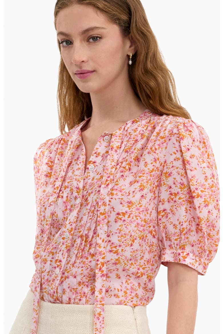 Bellamy Silk Blouse, Alternate, color, Pale Pink Multi