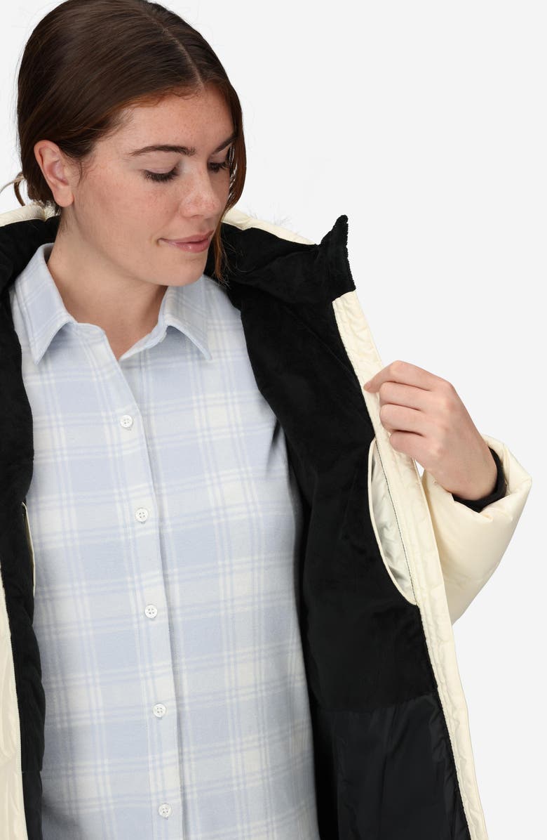 Marmot Montreaux 700 Fill Power Down Hooded Coat with Faux Fur Trim, Alternate, color, Papyrus