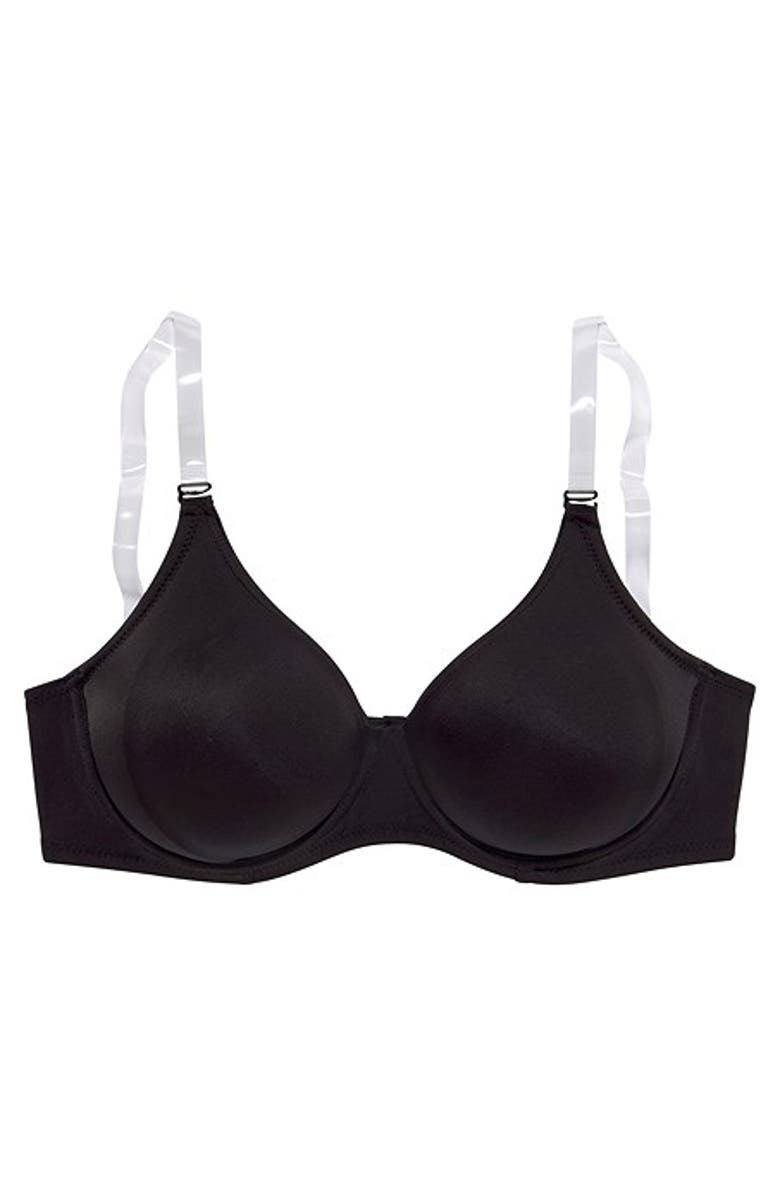 LASCANA Women's Multi-Strap Underwire T-Shirt Bra, Alternate, color, Black