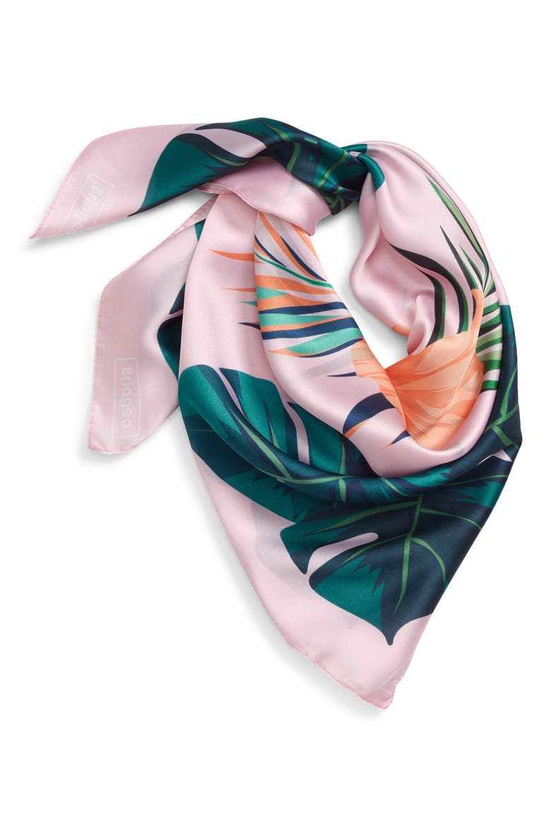 Paradise Pink Satin Scarf, Main, color, NO COLOR
