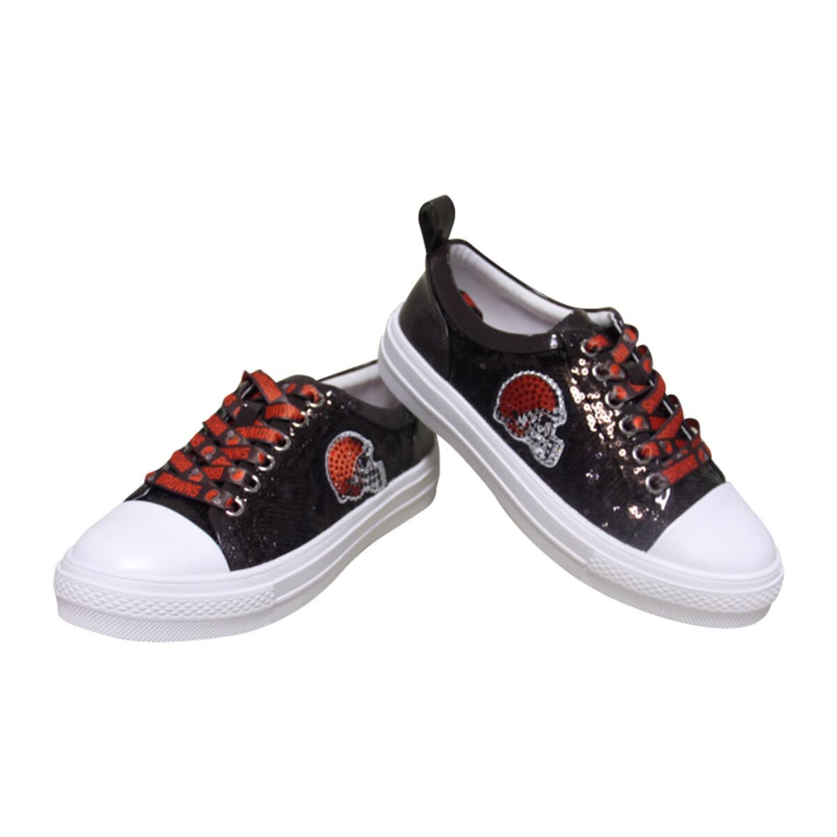 CUCE Women's Cuce Brown Cleveland Browns Team Sequin Sneakers, Alternate, color, 