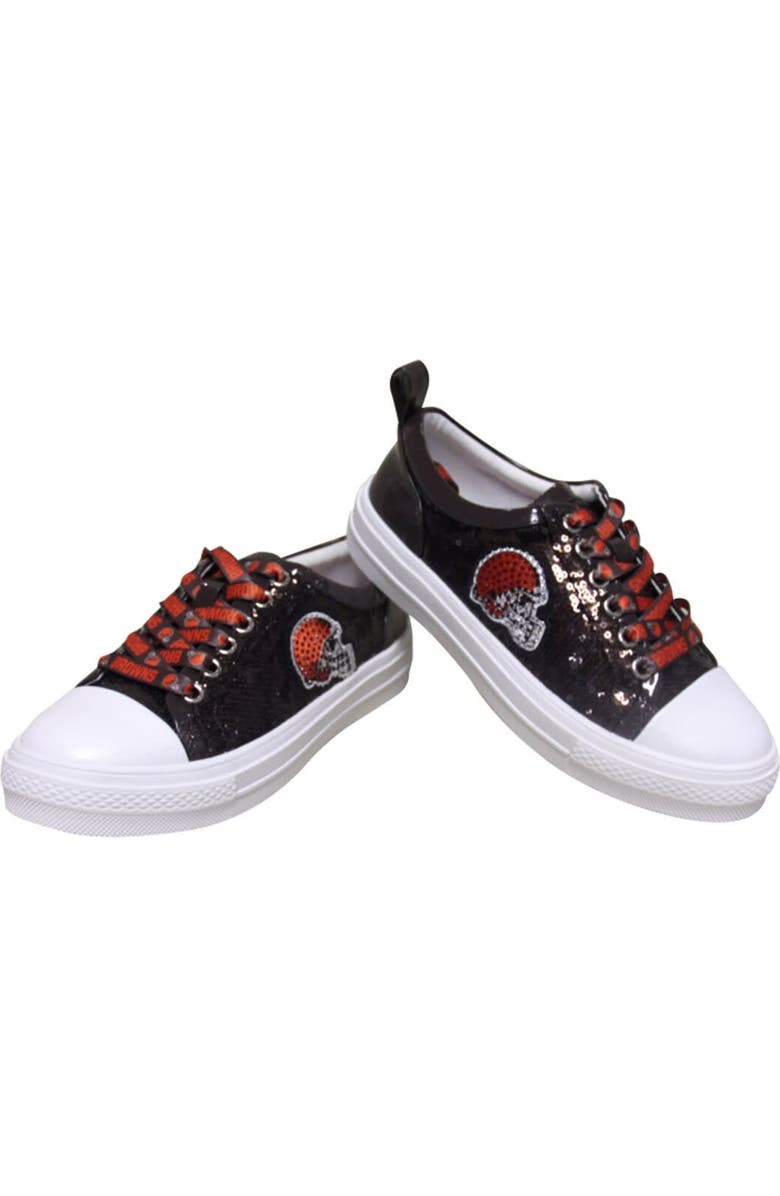 CUCE Women's Cuce Brown Cleveland Browns Team Sequin Sneakers, Alternate, color,
