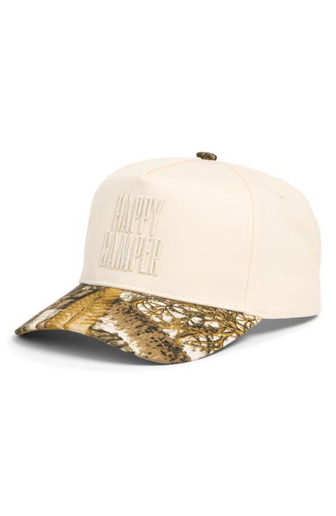Happy Camper Camouflage Twill Baseball Cap