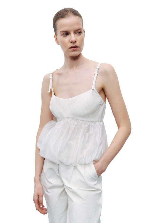 Nocturne Belt Strap Detailed Crop Top In White