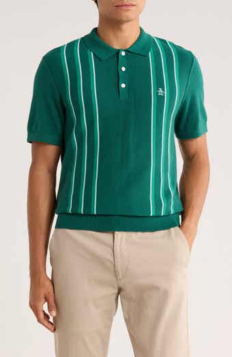 Original Penguin Vertical Stripe Cotton Knit Polo