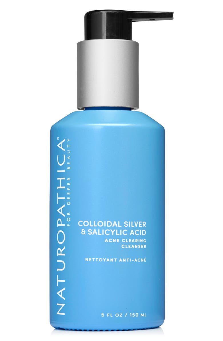 Naturopathica<sup>®</sup> Colloidal Silver & Salicylic Acid Acne Clearing Cleanser, Main, color,