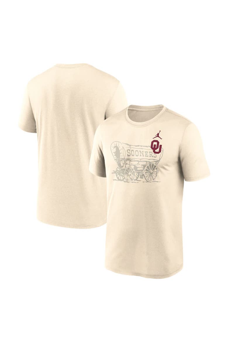 Men's Jordan Brand Natural Oklahoma Sooners Campus Shadow Legend Performance T-Shirt, Main, color, Natural