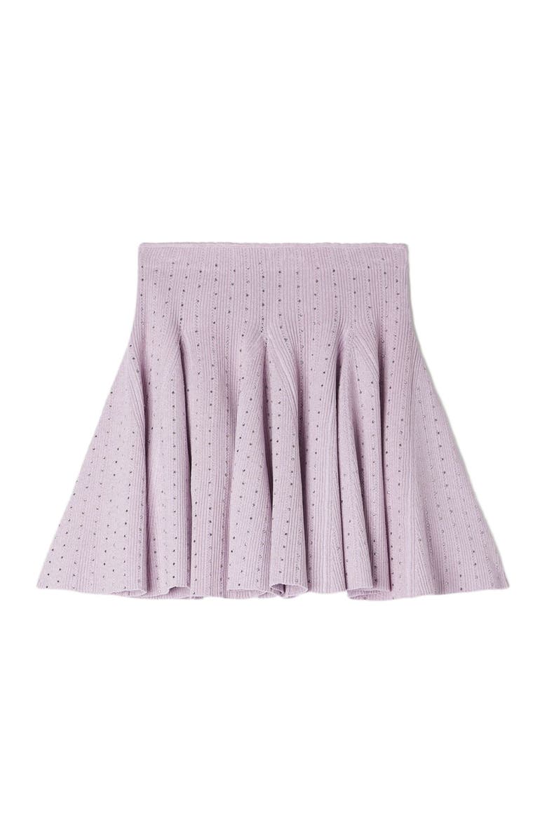 SANDRO Mini rhinestone knit skirt, Alternate, color, Mauve