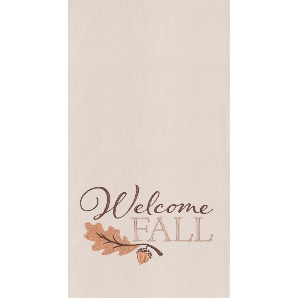 C & F Home C&f Home Acorn Leaf "welcome Fall" 100% Cotton Flour Sack Kitchen Dishtowel In Neutral