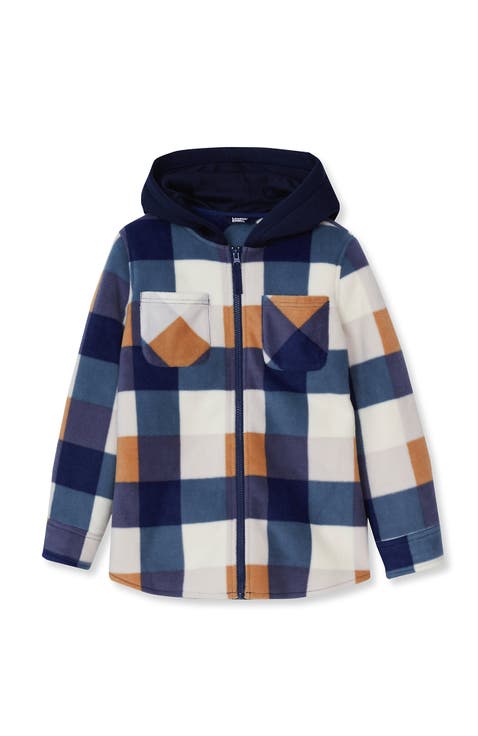 Kids Long Sleeve Hooded Flannel