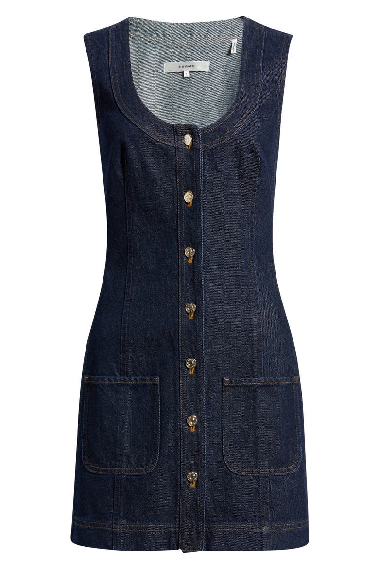 The Patch Pocket Sleeveless Denim Minidress, Alternate, color, RINSE