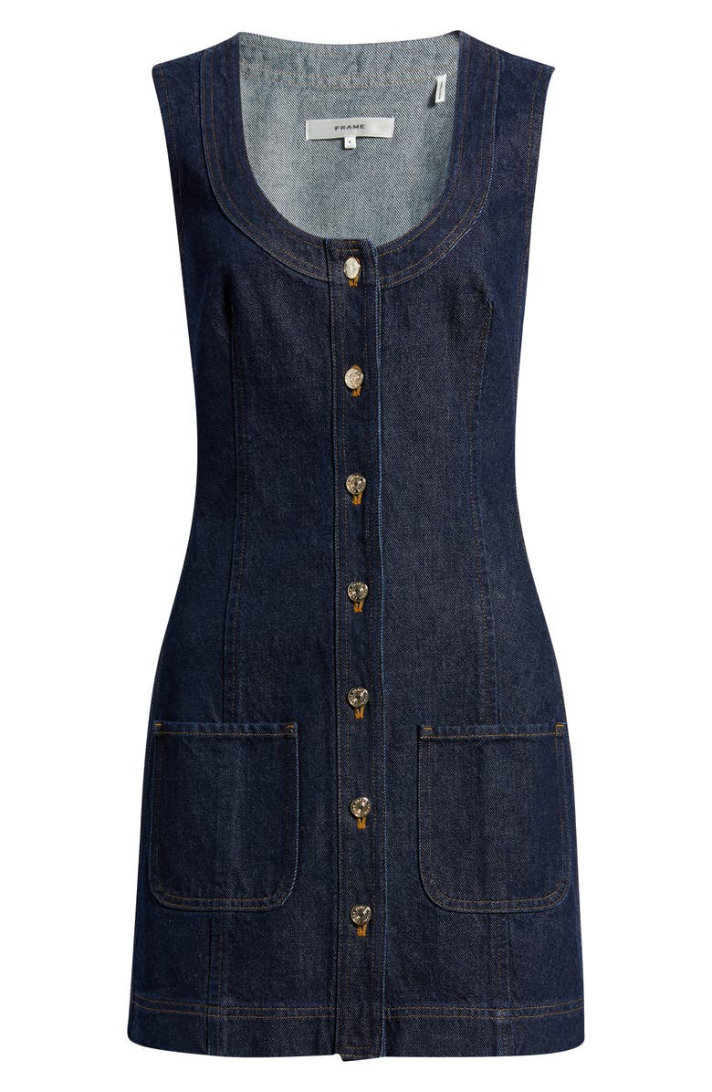 FRAME The Patch Pocket Sleeveless Denim Minidress, Alternate, color, Rinse