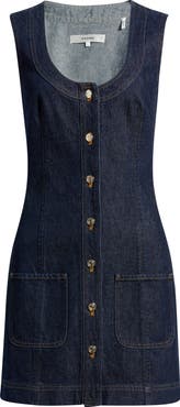 FRAME The Patch Pocket Sleeveless Denim Minidress