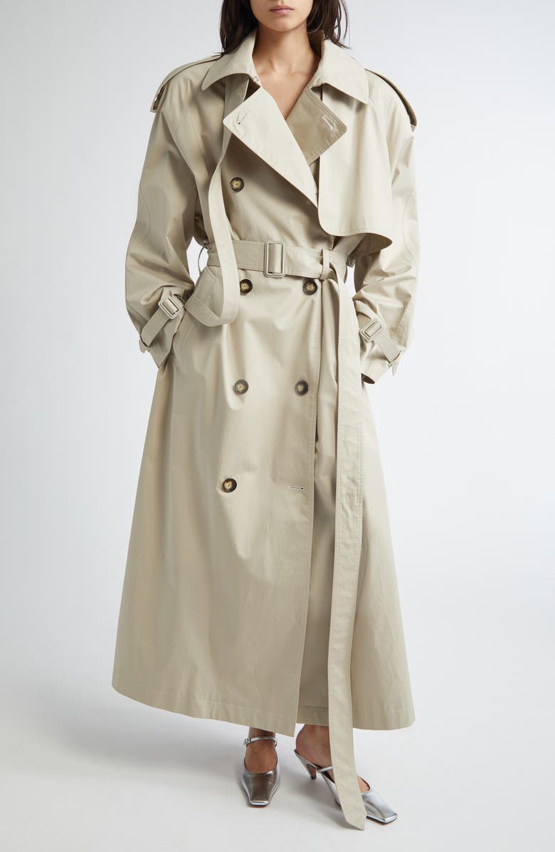 Stella McCartney Oversize Belted Cotton Gabardine Trench Coat, Main, color, 