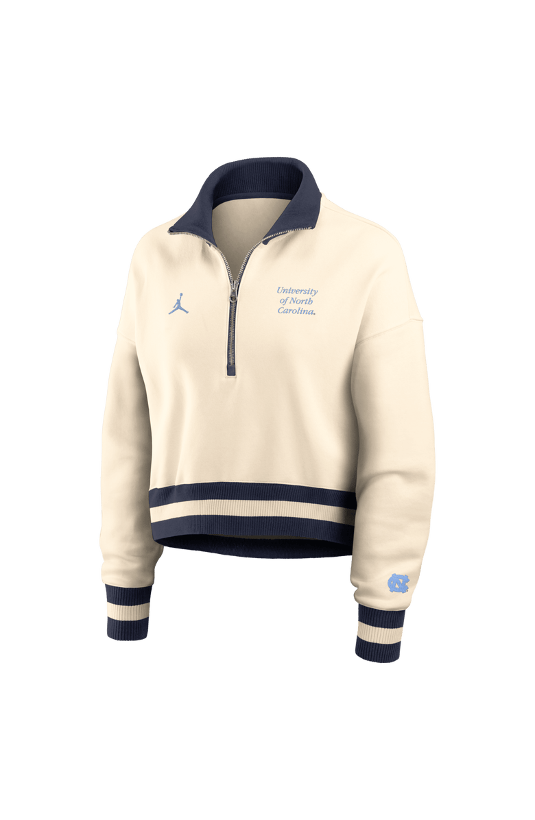 Jordan Brand Women's Jordan Brand Tan North Carolina Tar Heels Legacy Half-Zip Sweatshirt, Alternate, color, Tan