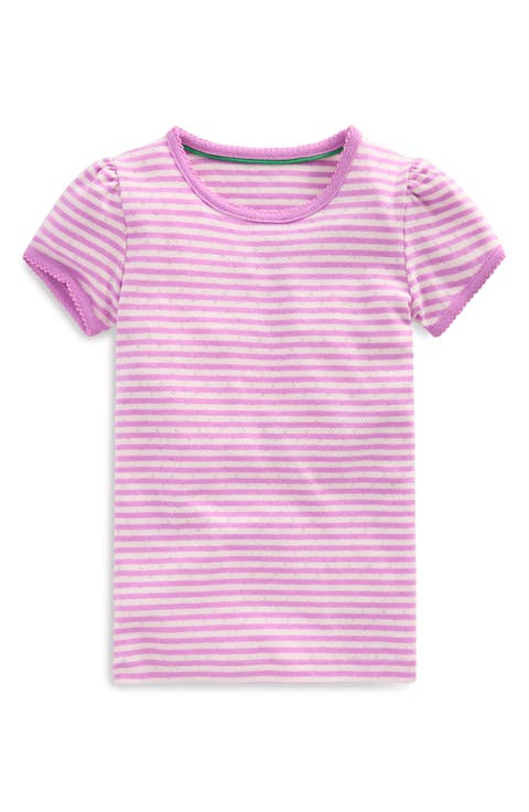 Kids' Pointelle Striped T-Shirt