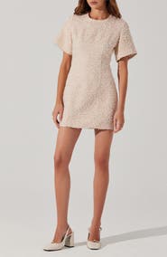 ASTR the Label Portilla Short Sleeve Tweed Minidress