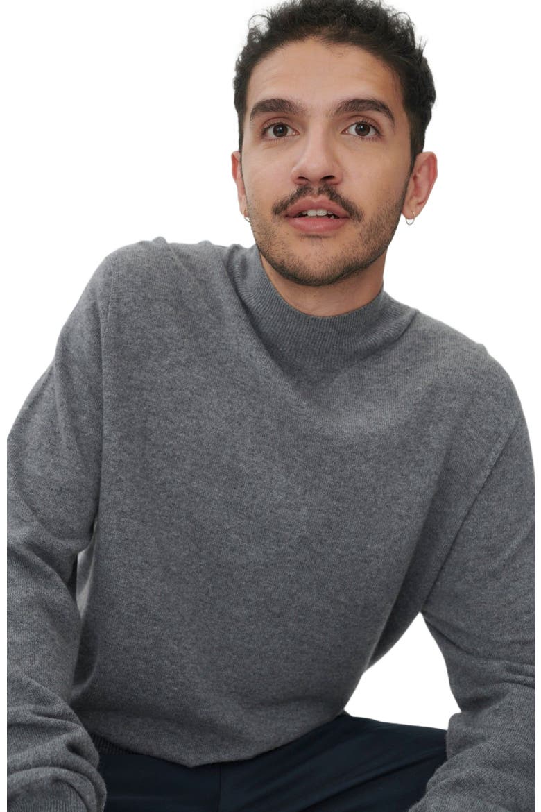 Essential Mock Neck Cashmere Sweater, Alternate, color, dim gray