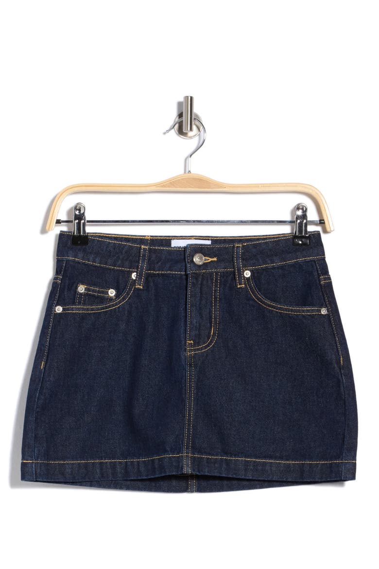 Nickei Denim Miniskirt, Main, color, BLUE
