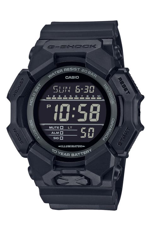 GD010-1A1 Digital Resin Strap Watch, 51.9mm