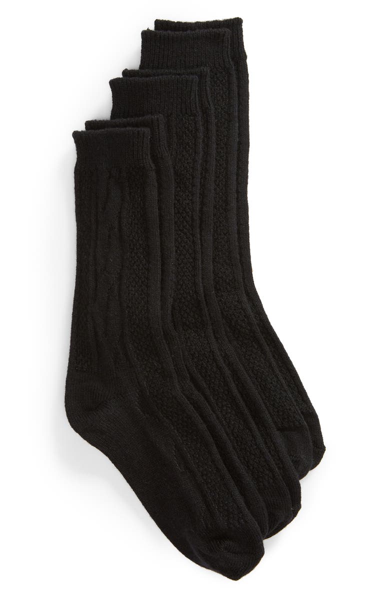 Hue 3-Pack Cable Boot Socks, Main, color, 