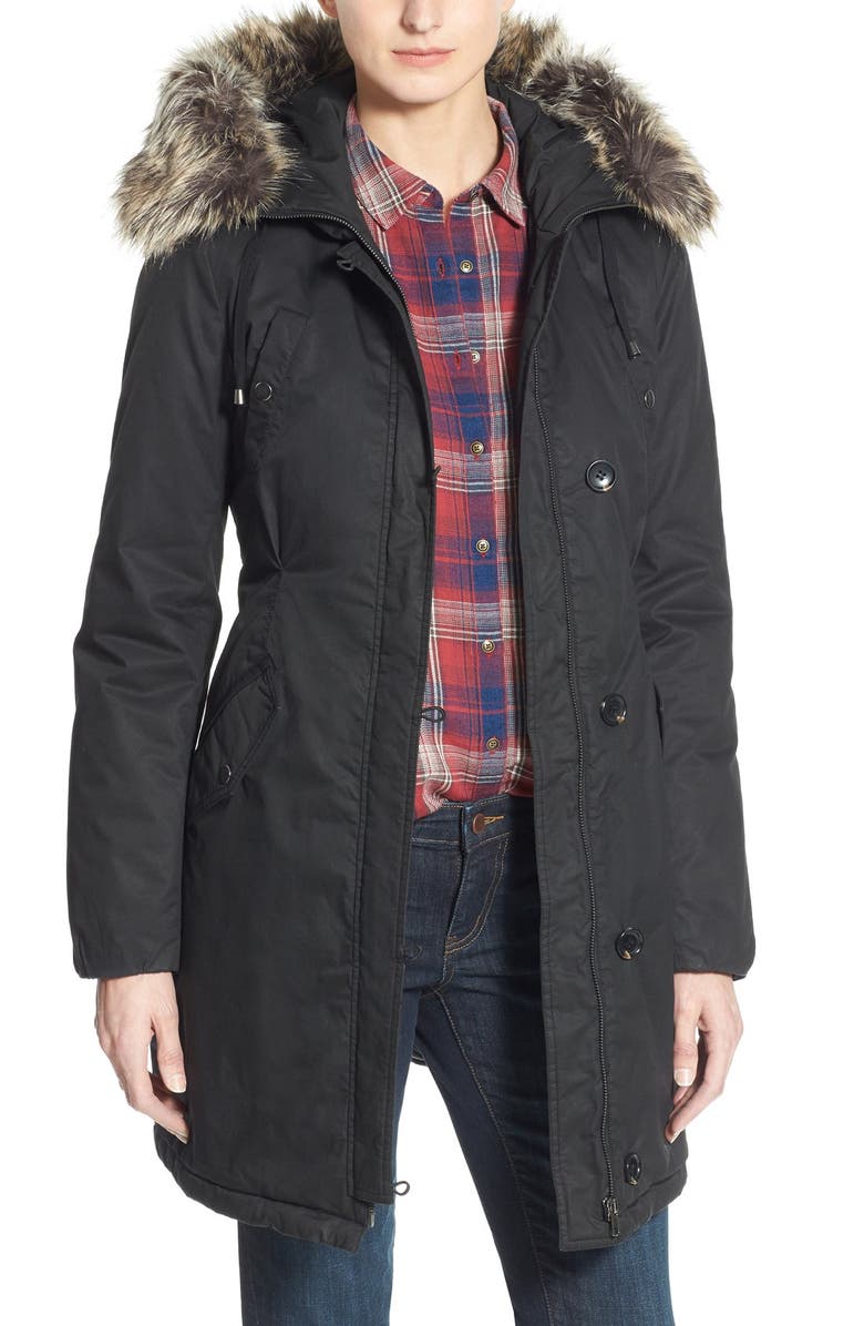 Halogen<sup>®</sup> Hooded Parka with Faux Fur Trim, Main, color,