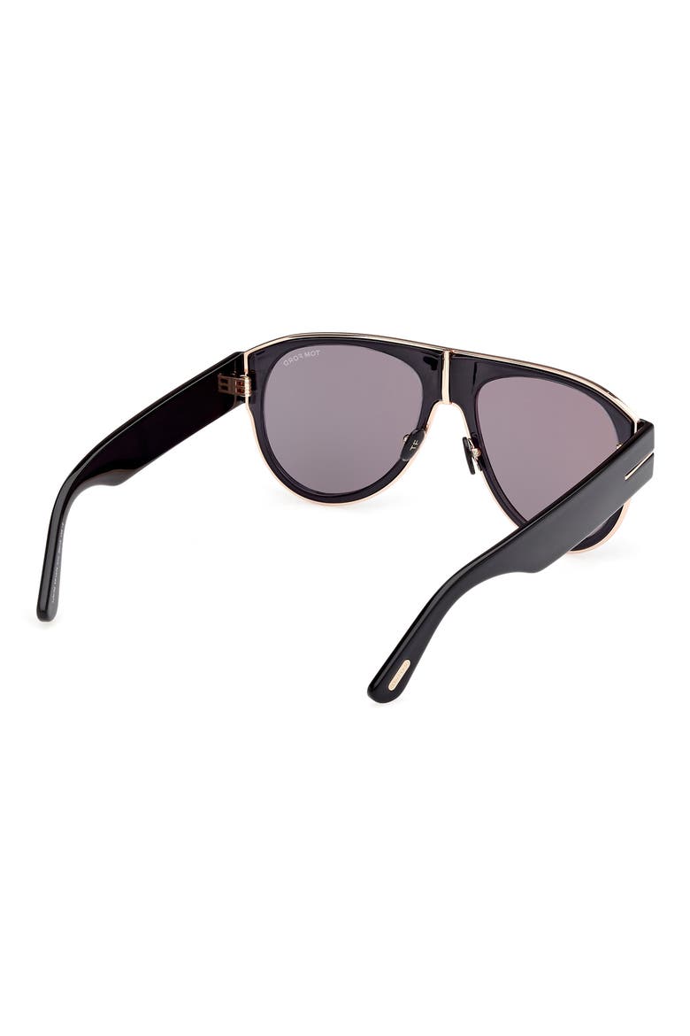 58mm Pilot Sunglasses, Alternate, color, SHINY BLACK / SMOKE MIRROR