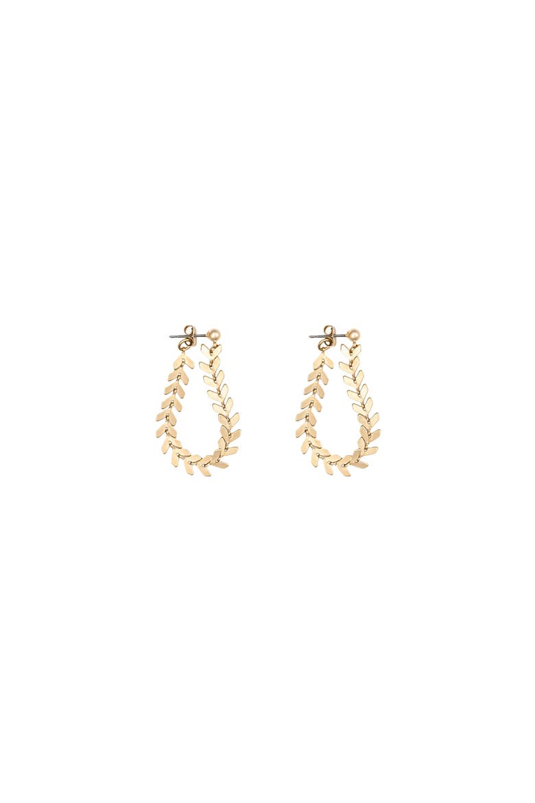 Elara Chevron Drop Earrings Bold Trendy Statement, Alternate, color, Gold