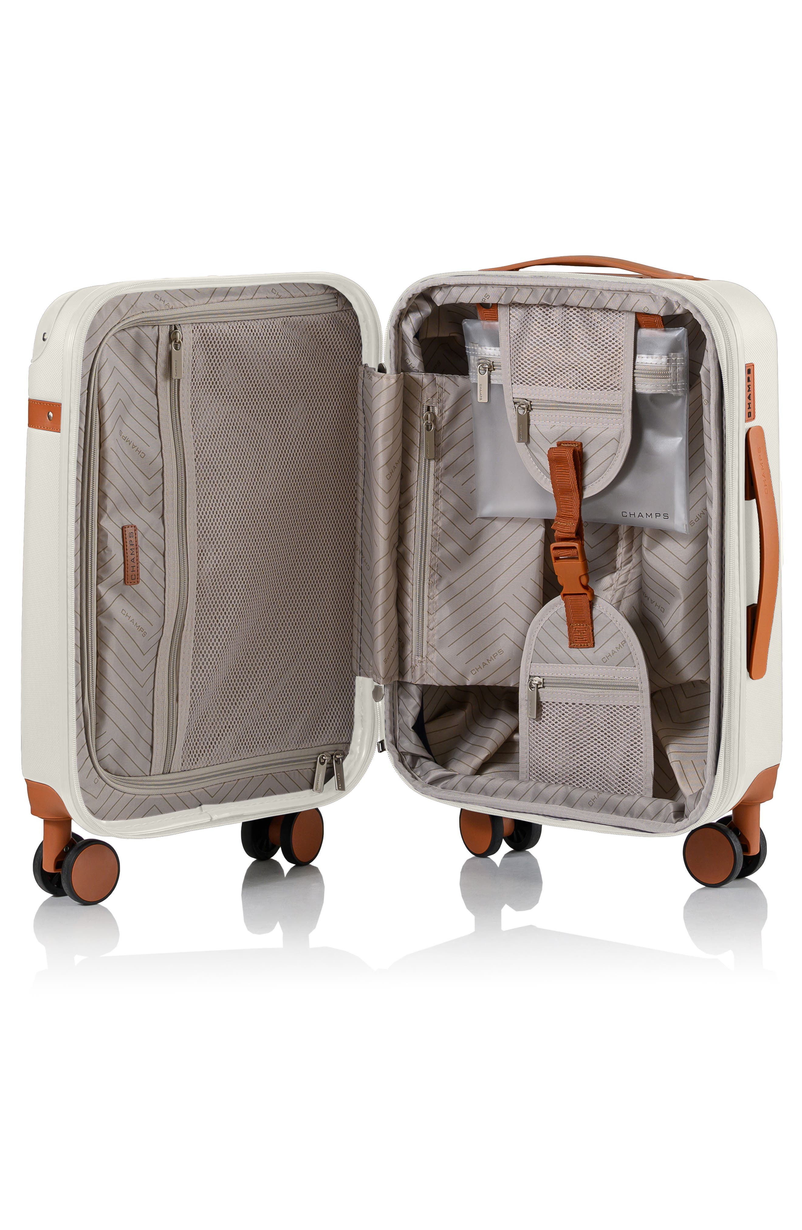 CHAMPS Vintage Carry-On Hardside Spinner, Alternate, color, Ivory