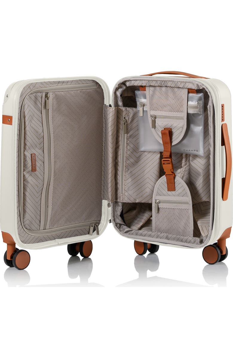 CHAMPS Vintage Carry-On Hardside Spinner, Alternate, color, Ivory