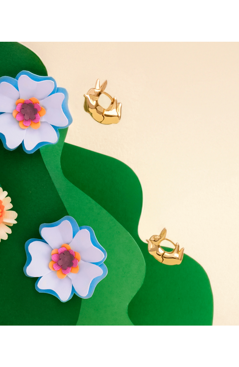 Hey Harper Rabbit Earrings, Alternate, color, Gold