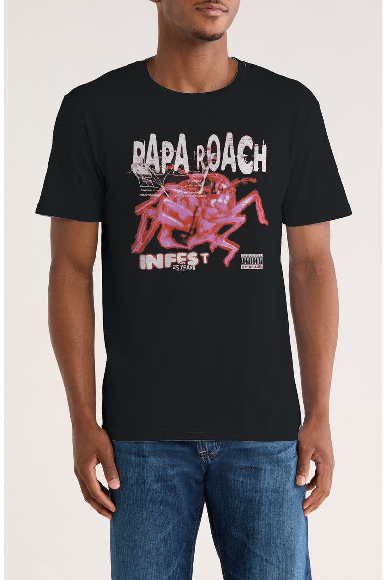 Papa Roach Heatmap Graphic T-Shirt, Main, color, BLACK