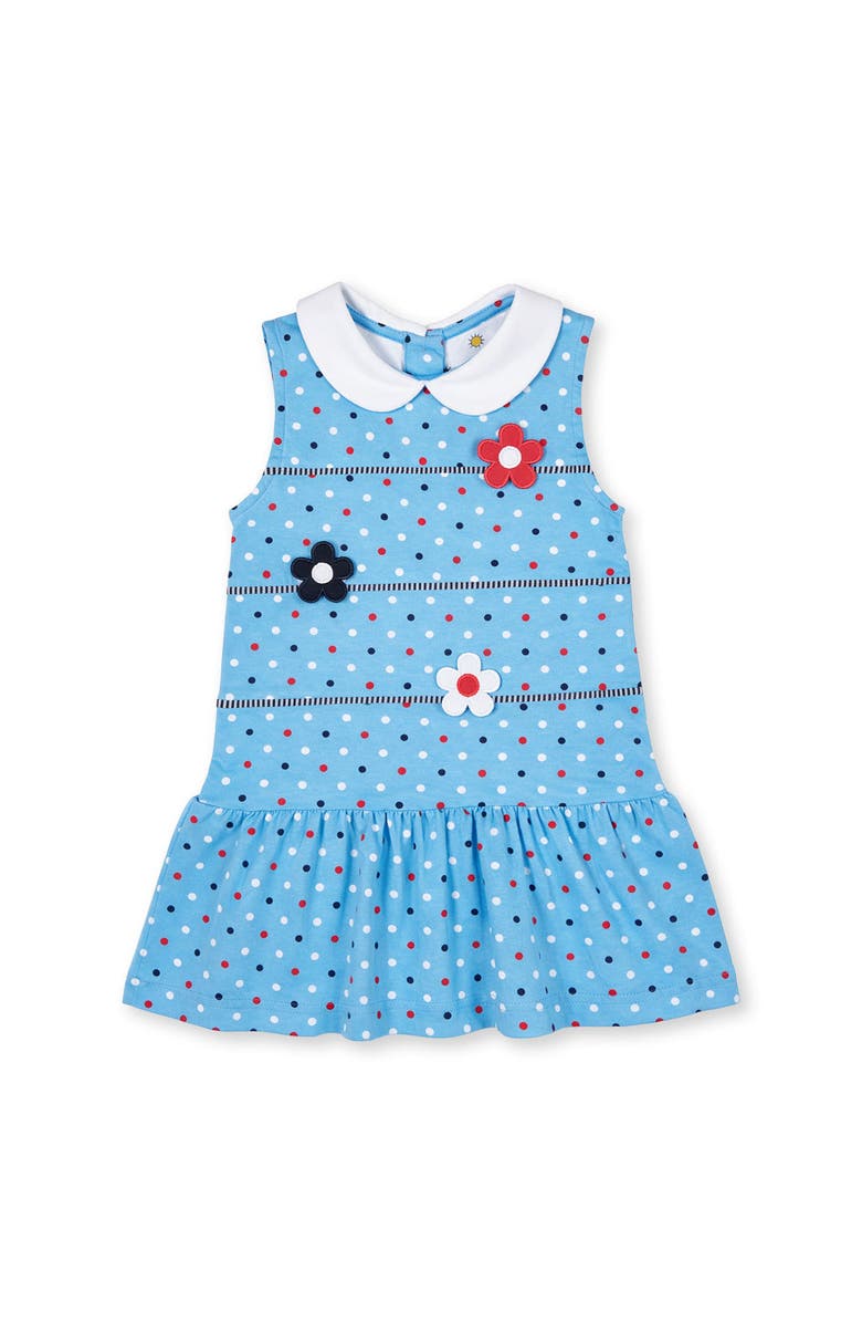 Florence Eiseman Printed Knit Dress With Flowers, Main, color, Blue/Multi