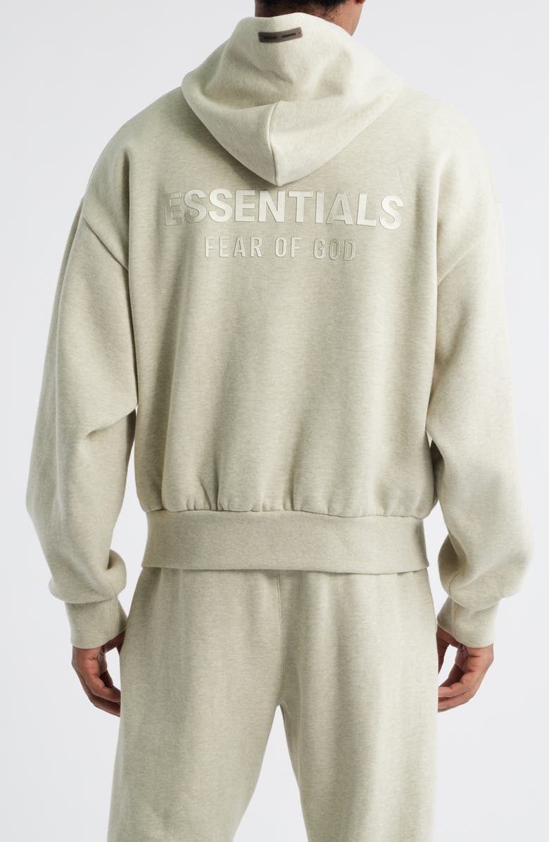 Fear of God Essentials Classic Fit Fleece Hoodie, Alternate, color, Heather Stone