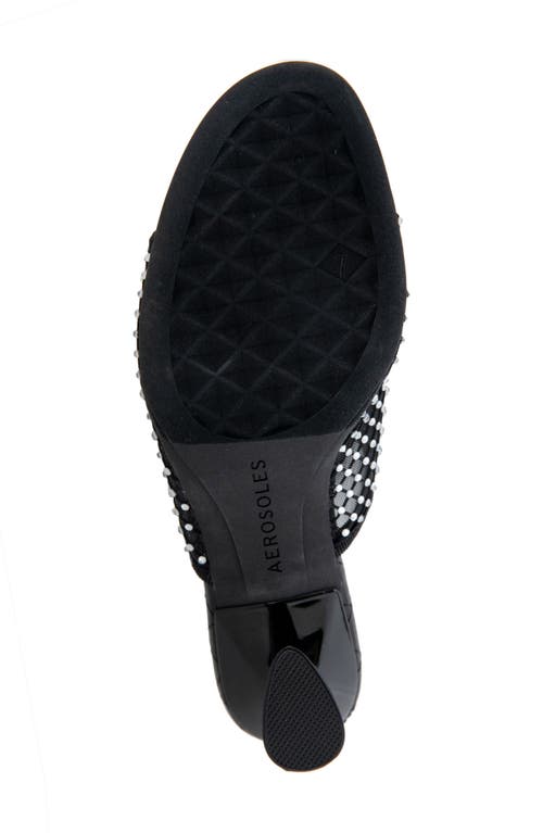 Shop Aerosoles Jamila Slide Sandal In Black/crystals Mesh Fabric