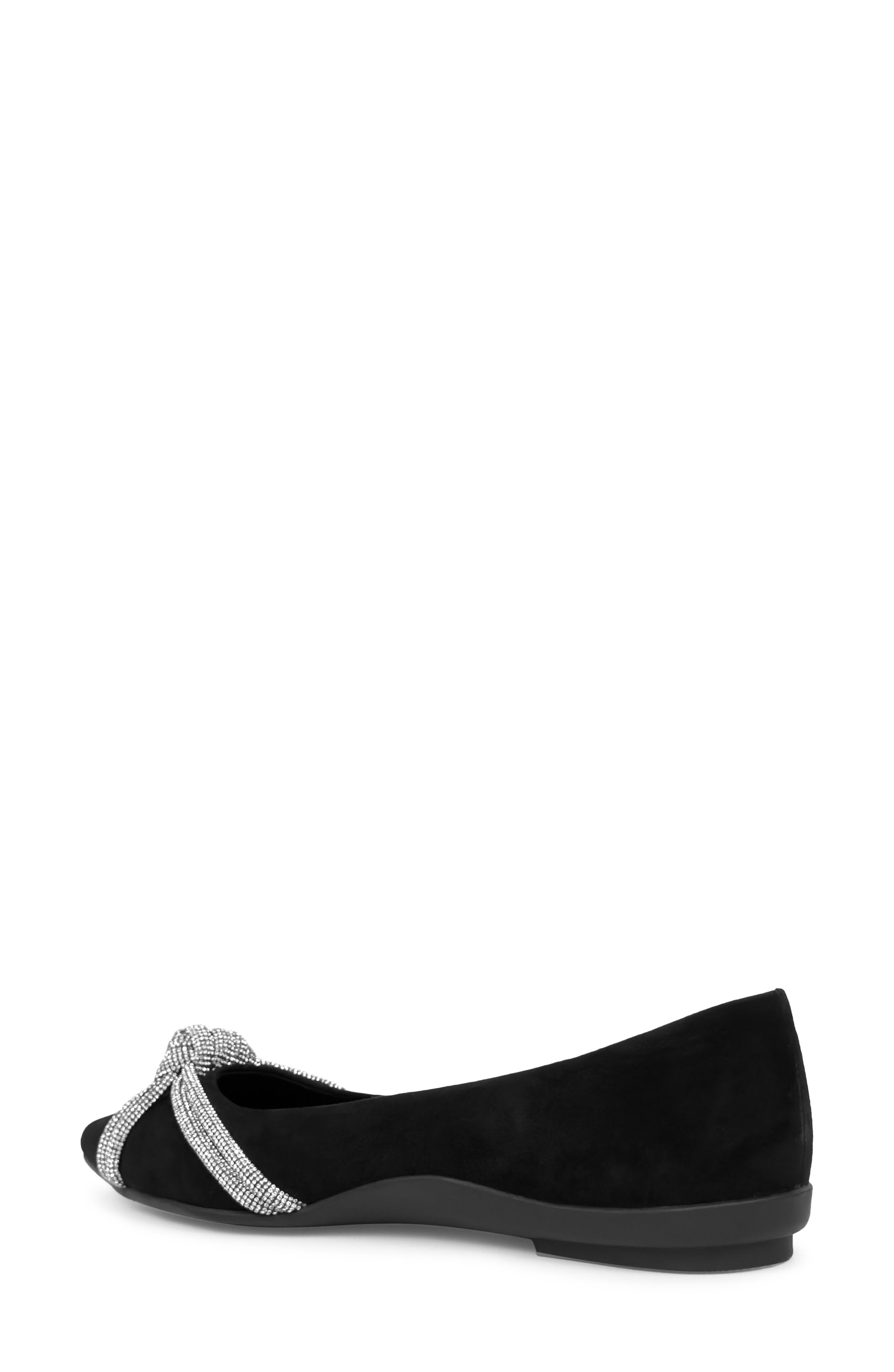 Aerosoles Damir Suede Crystal Embellished Flat, Alternate, color, Black Suede