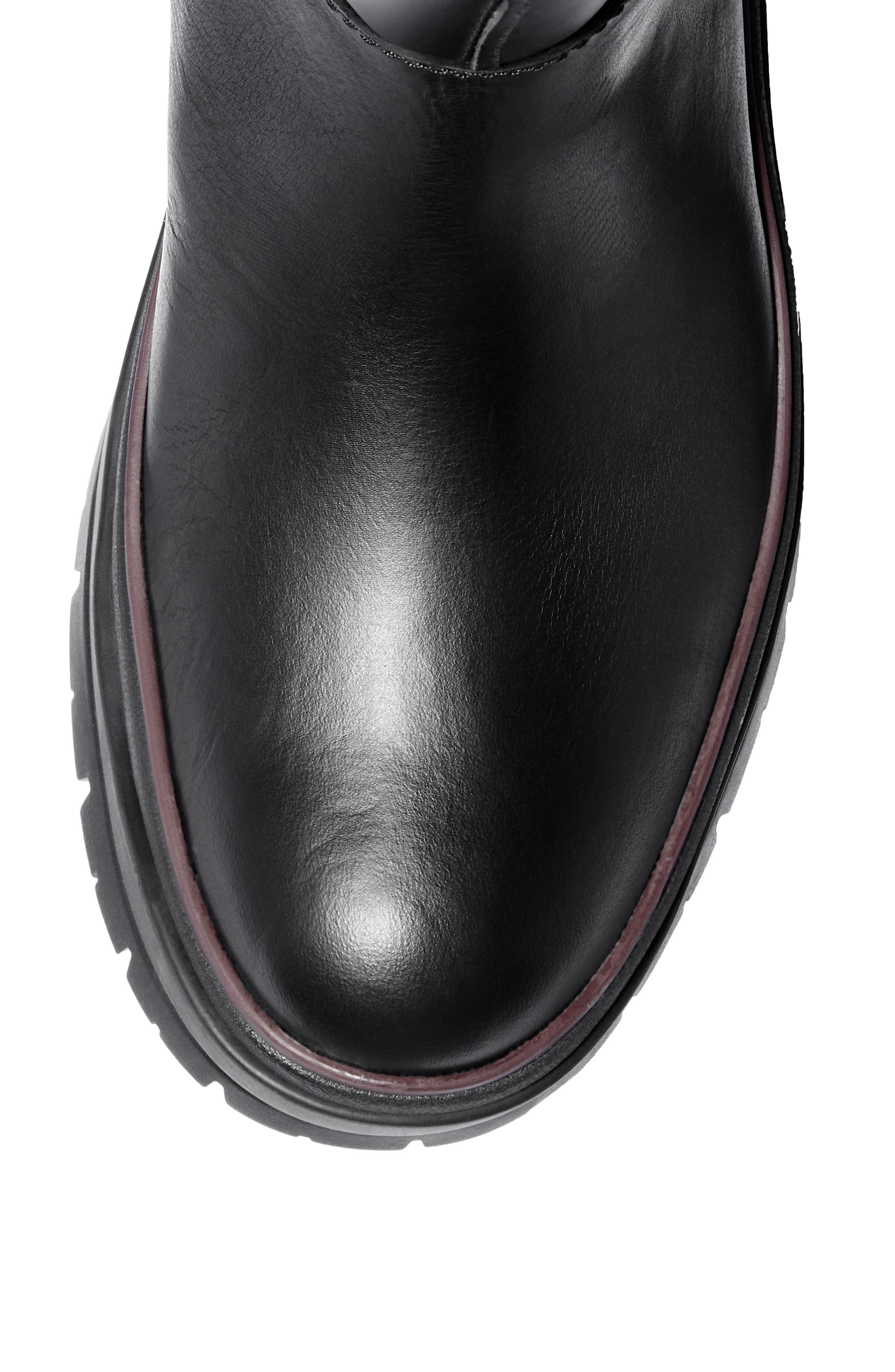 Malynn Mid Waterproof Side Zip Boot, Alternate, color, BLACK LEATHER