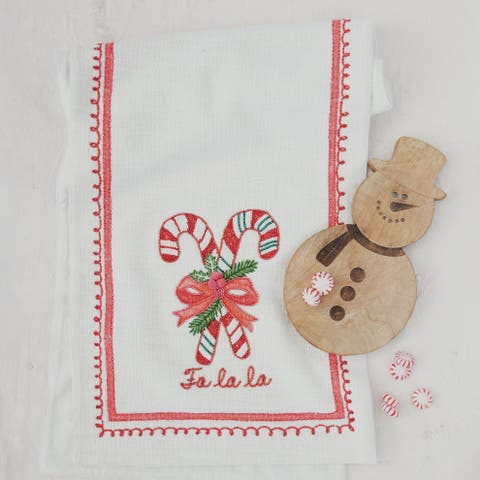 Fa La La Cotton Table Runner with Candy Cane Print