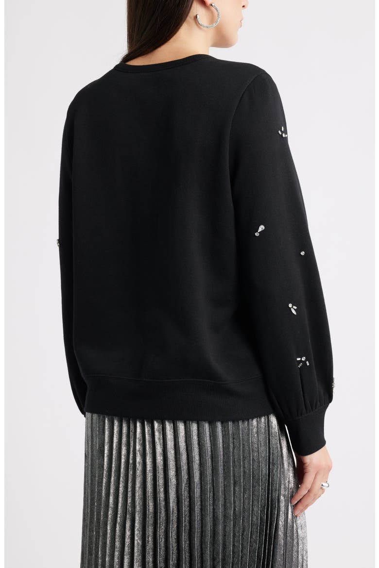 Crystal Embellished Sweatshirt, Alternate, color, BLACK JEWEL EMBELLISHMENT