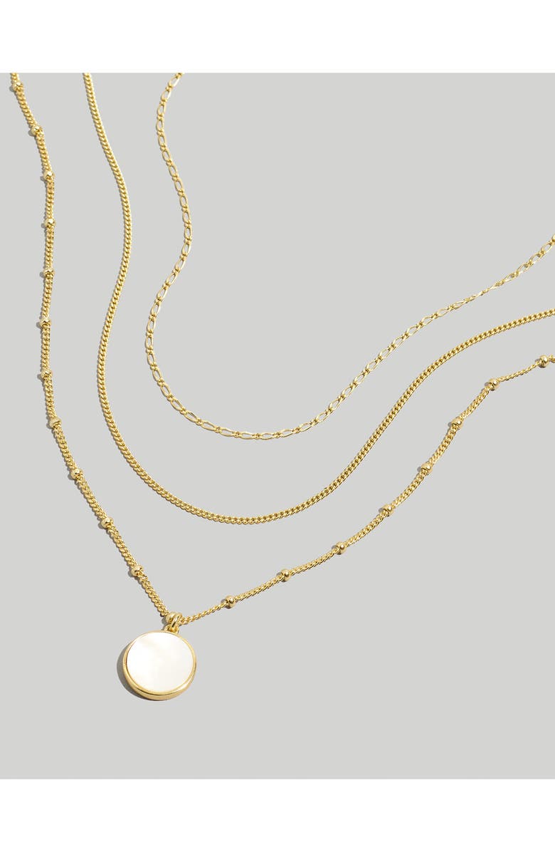 Madewell Set of 3 Necklaces, Alternate, color, Vintage Gold