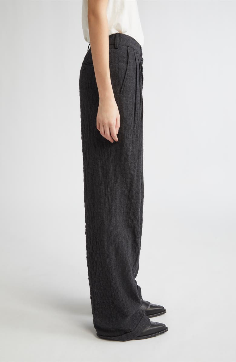 R13 Triple Pleat Crossover Trousers, Alternate, color, Charcoal