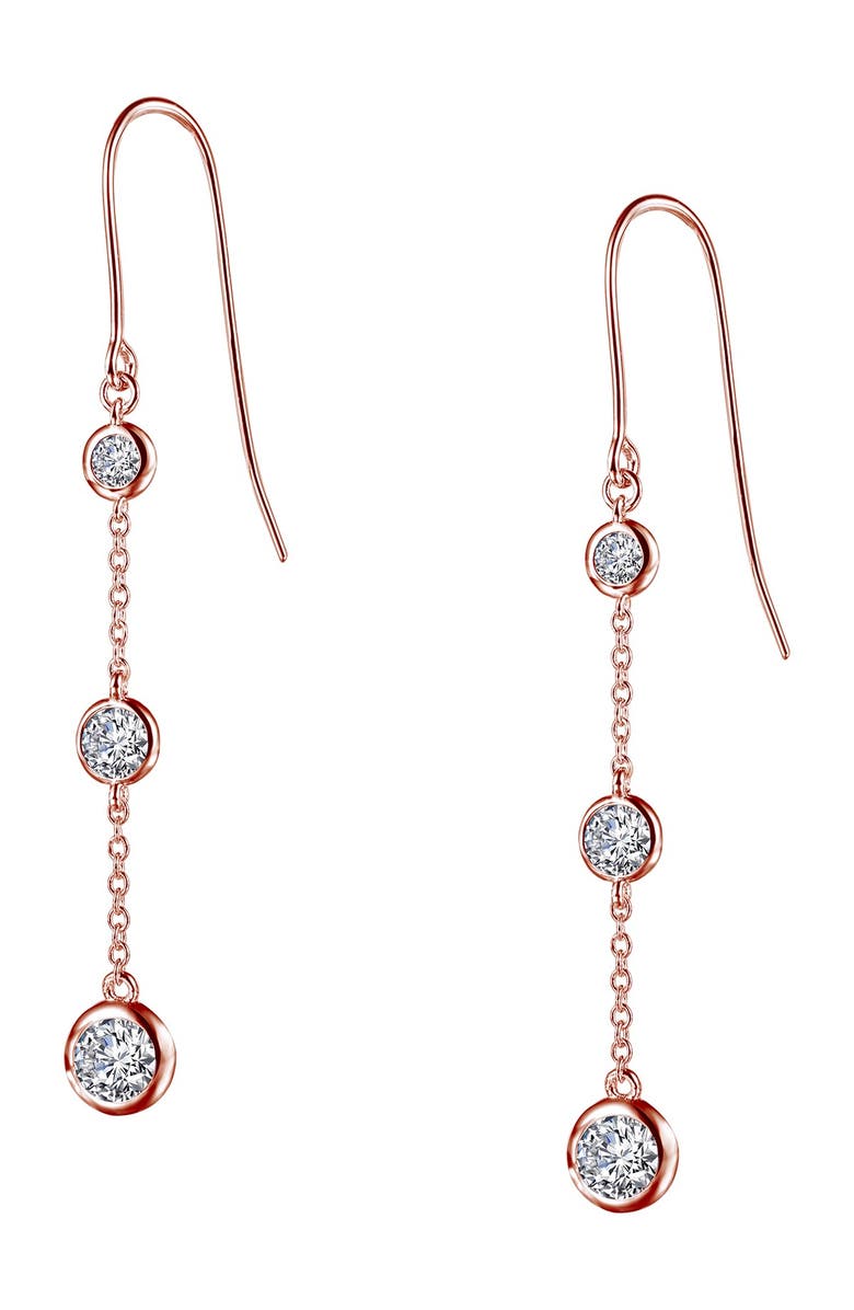 Lafonn Rose Gold Over Sterling Silver Simulated Diamond Drop Earrings, Main, color,