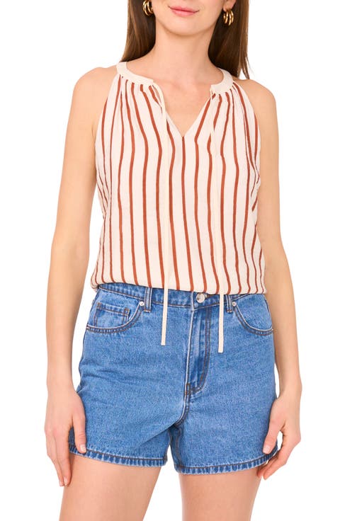 Sleeveless Tie Neck Top